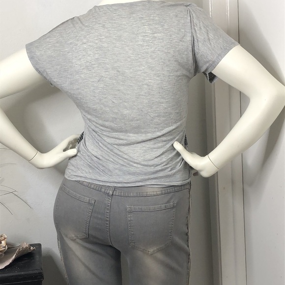 Michael Kors Silver Sequin Viscose Loose Flowy Dressy‎ Tee T-Shirt Top Blouse S - Picture 11 of 14